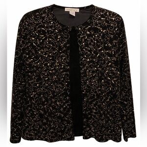 Notations Black and Gold Patterned Blazer (BIN2)